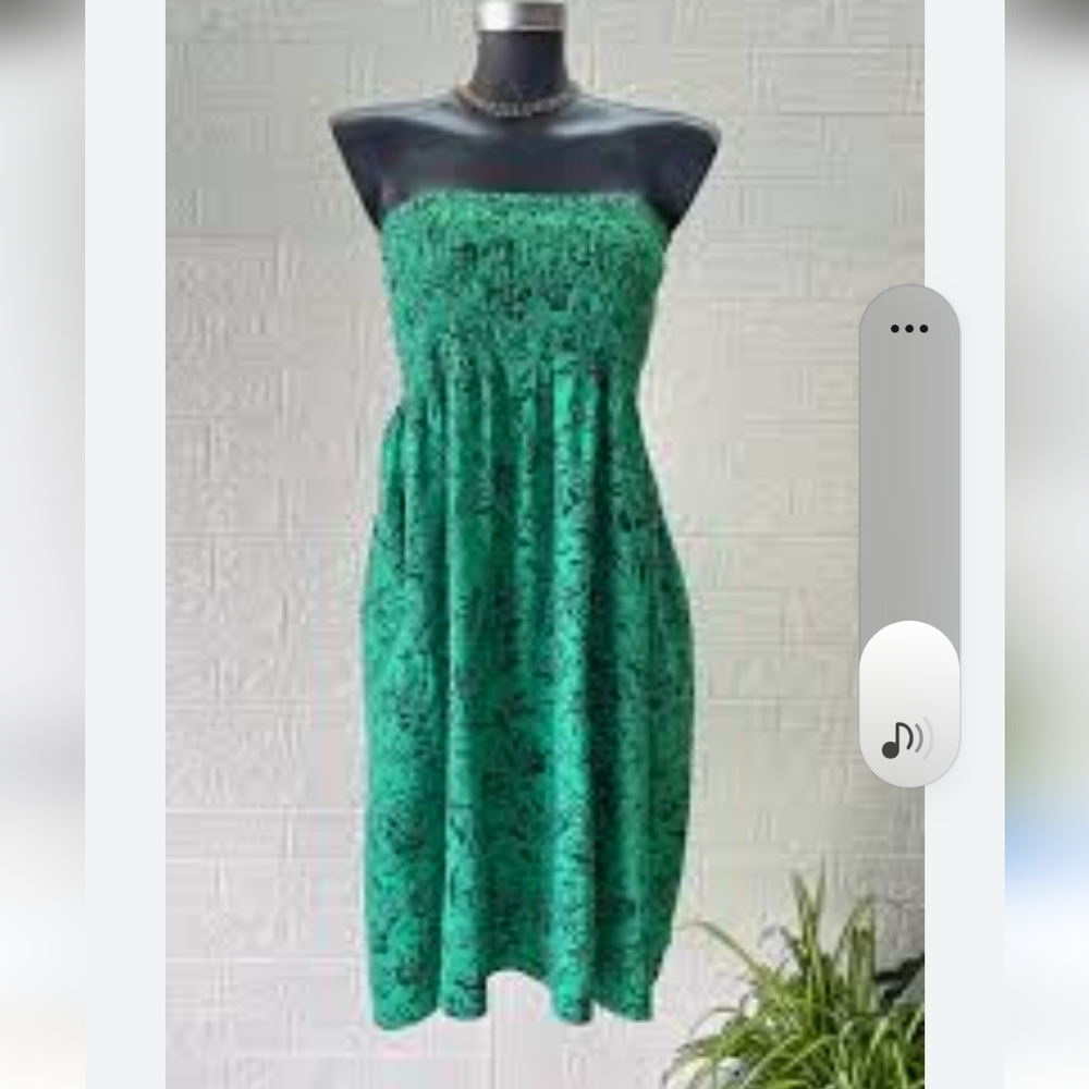 Strapless Green Summer Dress
